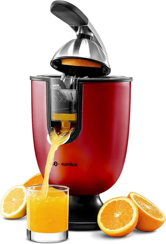 Vista 4 de Eurolux Exprimidor eléctrico de naranja Exprimidor de cítricos profesional de acero inoxidable con mango de agarre suave para exprimir sin