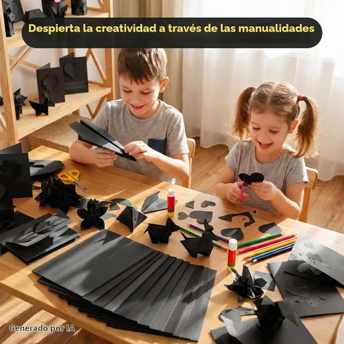 Vista 3 de Papel de construcción negro, 100 hojas, 9 x 12 pulgadas, 80 GSM, papel