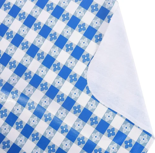 Vista 4 de Yourtablecloth - Mantel de vinilo a cuadros, con parte trasera de franela, para restaurantes, picnics, bistró, comedor interior y exterior Blanco