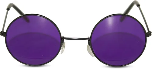 Vista 2 de Lentes de sol de John Lennon para fiesta. Lentes de sol redondos, hippie, con lentes de colores.