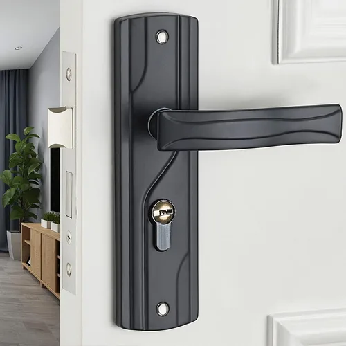 Vista 2 de Juego de manijas y cerraduras de puerta delantera, cerradura universal para puerta de casa, juego de llaves de palanca de puerta, cerradura