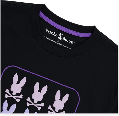 Vista 2 de Psycho Bunny Hombres Barker Graphic Tee (negro)