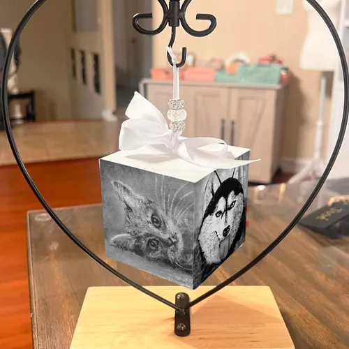 Vista 6 de 6 paquetes de bloques de madera para manualidades, cubos de madera de pino de 3.15 pulgadas, cubos de madera de 8 x 8 x 8 cm para pintar, estampar