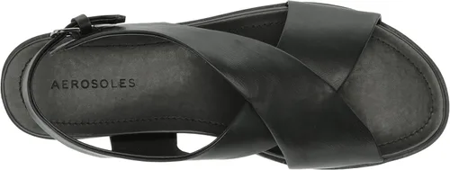 Vista 5 de Aerosoles Sandalias planas para mujer, Negro