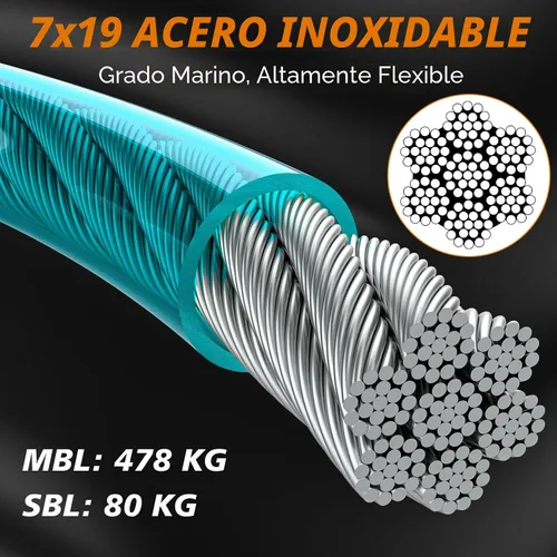Vista 2 de XiaZ Cable de Amarre para Perro de 8 Pies, Correa de Sujeción para Perro para Patio de 8/10/15/20/30/50 Pies, Cadena de Correa Resistente para verde