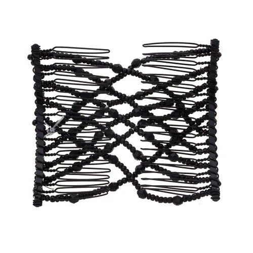 Vista 4 de LOVEF Fashion Trend Easy Stretch Double Peines Magic Hair Peines - Blanco y Negro