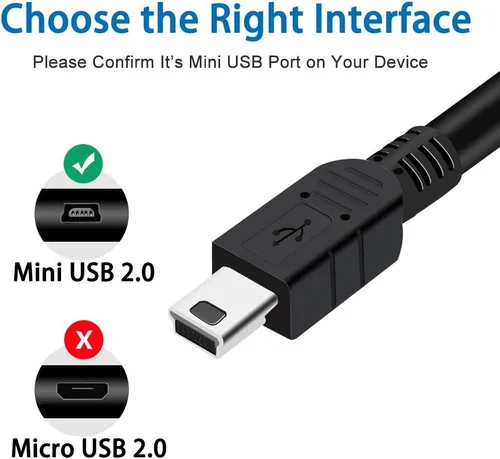 Vista 2 de BestCH Cable de datos/carga USB para Epson Workforce DS-30 J291A Escáner alimentado con hojas