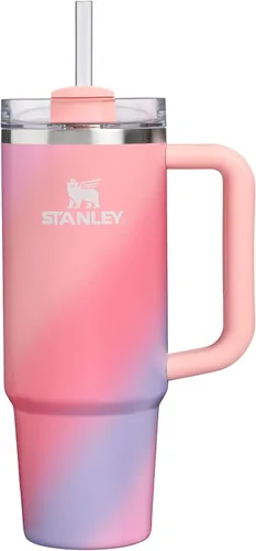 Vista 50 de STANLEY Quencher H2.0 Vaso Térmico con asa y pajilla, 64 onzas, tapa Flowstate de 3 posiciones, gran capacidad para viajes y deportes, vaso de acero