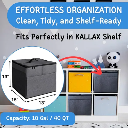 Vista 4 de Organizador de almacenamiento de juguetes XL con tapete de juego, bolsa de almacenamiento/caja para niños, niñas, guardería, sala de juegos, canasta