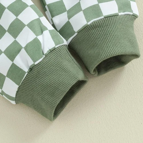 Vista 7 de Ehfomius Conjunto de 2 piezas de sudadera de manga larga con cuello redondo y pantalones deportivos para bebé niño