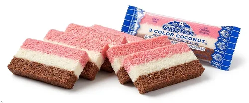 Vista 3 de Coconut Slice, Barras de dulce (24 barras de coco húmedas y deliciosas envueltas individualmente de 1.65 oz por caja) Soft And Chewy Coconut Candy