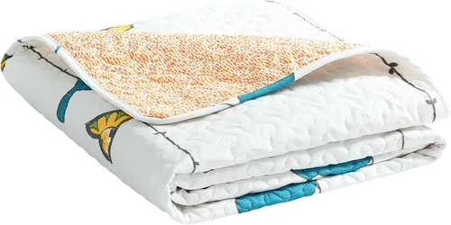 Vista 5 de Lush Decor Rowley Birds - Manta reversible de 50 pulgadas de ancho x 60 pulgadas de largo, manta múltiple para cama, manta de sofá, manta de granja