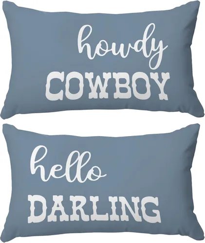 Vista 9 de Funda de Almohada Decorativa para Dormitorio Estilo Occidental, Regalos de Vaquero Vaquera para Adolescentes Niñas Niños, Fundas de Almohada Black_3