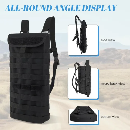 Vista 4 de Tactical MOLLE Hydration Pack Carrier Backpack with 3L Water Bladder for Outdoor Sports