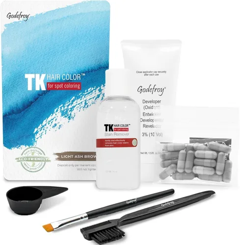 Vista 19 de Tinte Godefroy Set para colorear puntos, color café oscuro para hombres y mujeres, cápsulas premedidas, sin residuos, resultados de calidad
