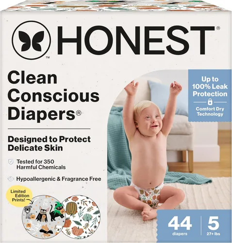 Vista 31 de The Honest Company Clean Conscious - Pañales para pieles delicadas, hasta un 100% a prueba de fugas, hipoalergénicos, sin fragancia, género neutro
