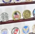 Vista 5 de sfDisplay.com,LLC. 4 Shelves Military Challenge Coin Curio Stand Rack w/UV Protection Viewing from Both Side Negro