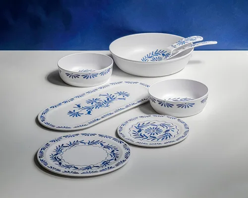 Vista 4 de Azul - Pinzas para ensalada de melamina duraderas de 10.6 pulgadas, resistentes a las roturas y aptas para lavavajillas, 2 piezas para interiores