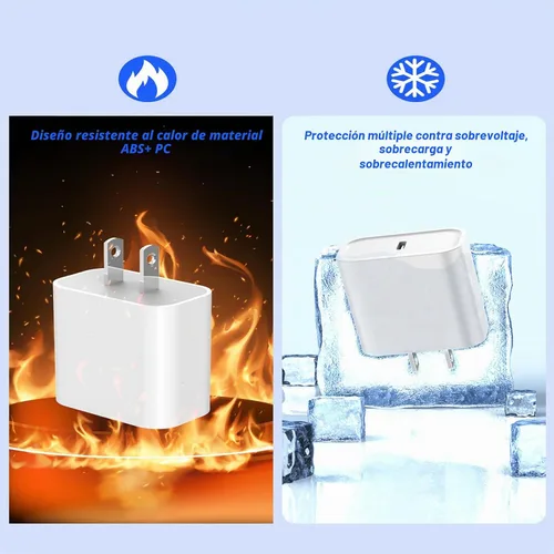 Vista 5 de Cargador para iPhone de carga rápida, [certificado Apple MFi] Paquete de 2 cables USB C a Lightning de carga rápida de 20 W, adaptador de cargador