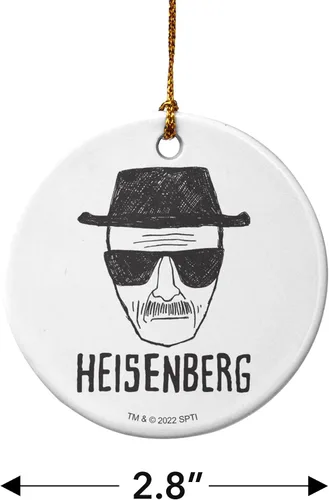 Vista 3 de Breaking Bad Classic Heisenberg - Adorno para árbol de Navidad (porcelana, 2.8 in)