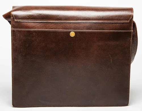 Vista 5 de HIDES Bolso bandolera de cuero de grano completo para computadora portátil, bandolera de viaje