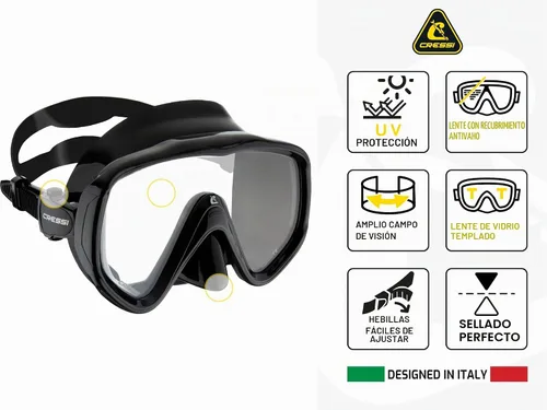 Vista 3 de Cressi Perfect View Scuba Diving, Snorkeling Mask in Pure Comfortable Silicone - Available with Different Panoramic Lenses - Liberty: Designed in