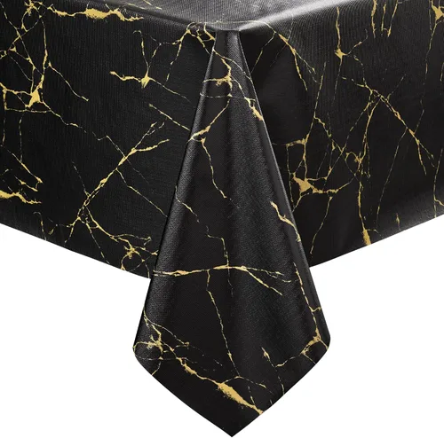 Vista 32 de sancua - Mantel rectangular de PVC 100 % impermeable, 54 x 54 pulgadas, vinilo a prueba de aceite, derrames, fácil de limpiar con un paño, para Beige