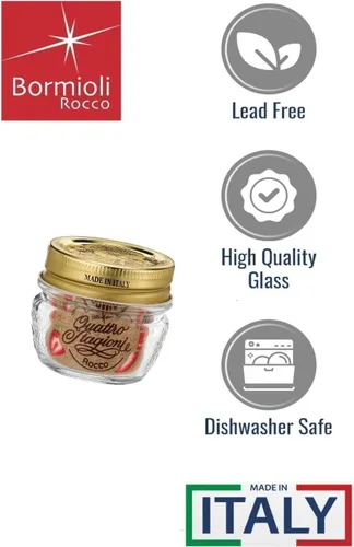 Vista 3 de Bormioli Rocco Quattro Stagioni - Mini tarro de cristal con tapa, 1.3 onzas, juego de 12