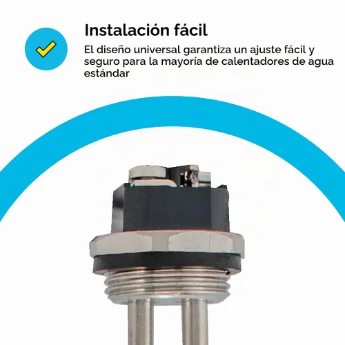 Vista 5 de Eastman Elemento calentador de agua eléctrico recto de 120 V x 1500 W de alta densidad, elemento de calentamiento de agua caliente con funda