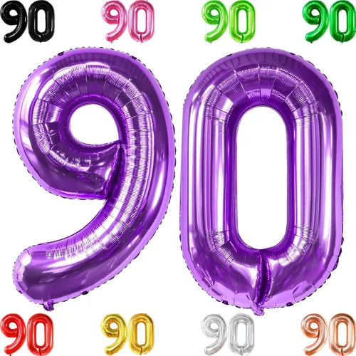Vista 7 de KatchOn Globo verde oscuro del número 90 de 40 pulgadas