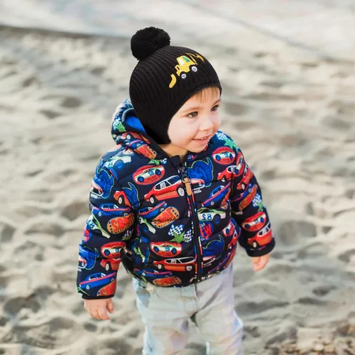 Vista 6 de BAOPLAYKIDS Toddler Winter Hat Baby Beanie with Earflap Warm Fleece Lined Embroidery Excavator Hats for Boys Kids