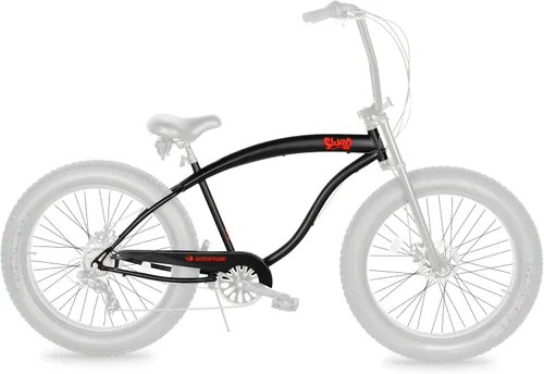 Vista 6 de MICARGI Marco de acero elástico Cruiser de 26 pulgadas y protector de cadena para posavasos de 1/3/7 velocidades/freno de disco multicolor