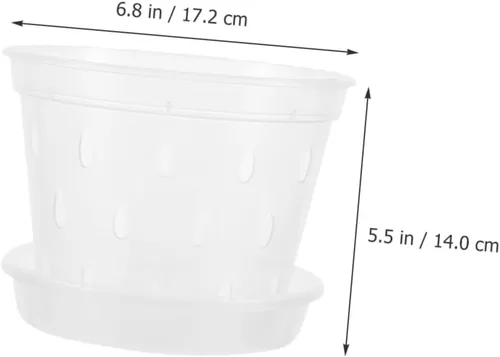 Vista 2 de Orchid Pots 2 Sets with Saucers, Plastic Root Control Planters