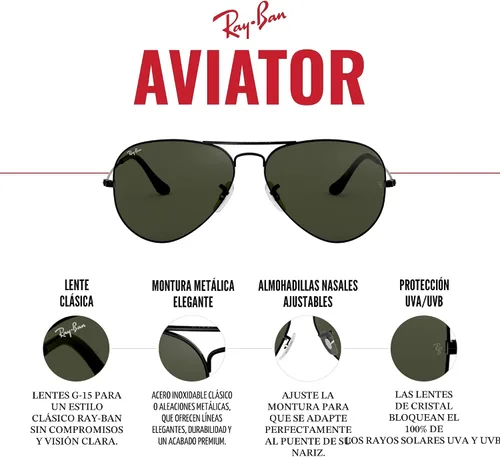 Vista 5 de Ray-Ban Gafas de sol clásicas de aviador RB3025 Arista Frame/Cristal Marrón Gradient Lens