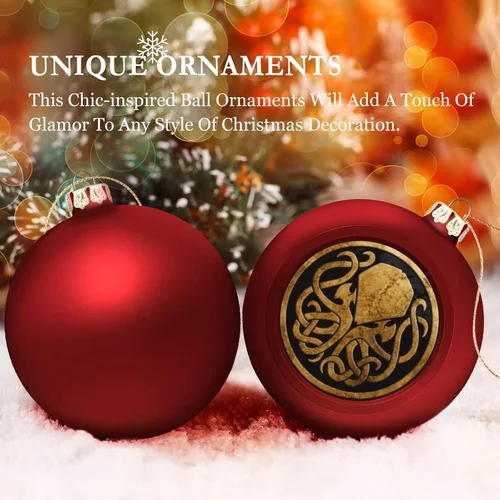 Vista 4 de Cthulhu - Bolas de Navidad inastillables para decoración colgante de árbol de Navidad