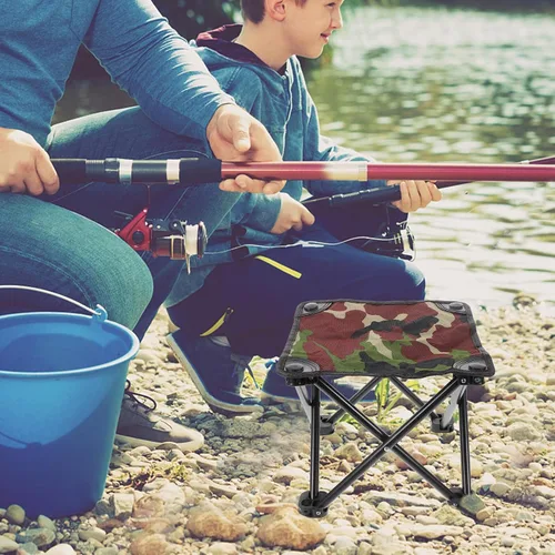 Vista 7 de Portable Folding Camping Stool Frame Lightweight Outdoor Seat for Fishing Hiking Gardening Picnic and Beach Compact Foldable Design for Easy Carry