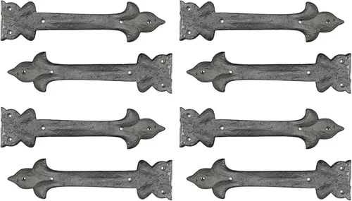 Vista 3 de Adonai Hardware Adonijah Bisagra falsa de aluminio para montaje frontal (6.5" x 12 Pack, Negro mate) para puertas de granero, puertas, armarios