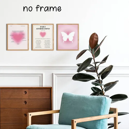 Vista 3 de KEUSPI Y2K - Pósteres decorativos para habitación, carteles rosados, afirmaciones diarias, póster de energía de aura rosa, póster de arte de pared