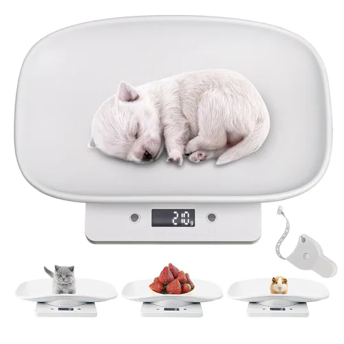 Vista 13 de Báscula digital para animales pequeños para pesar con cinta métrica, báscula para cachorros al nacer, pesa tu gatito, conejo con alta precisión