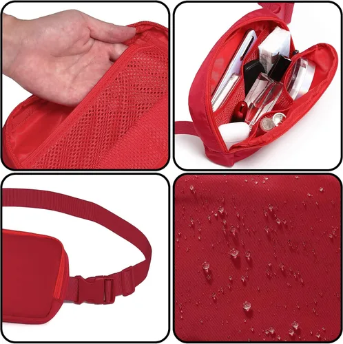 Vista 30 de Riñonera, bolsa para cinturón, correa ajustable ajustable de 40 pulgadas, para mujeres y hombres