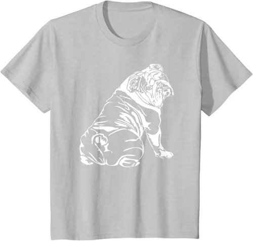 Vista 69 de Gracioso Bulldog Inglés playera perro Hund playera regalo, Azul (Heather blue)