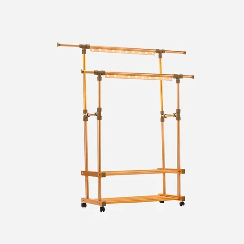 Vista 9 de UNNS Tendedero plegable para secar el suelo, 3 capas, plegable, soporte para ropa sucia, ruedas rodantes, adecuado para balcón, lavandería