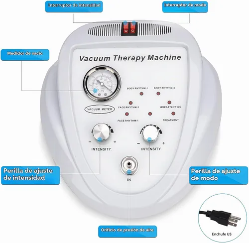 Vista 2 de Máquina de Terapia al Vacío Titoe Multifuncional 0-75cmHg con Ventosas, Máquina de Succión Ajustable con 6 Modos, 30 Ventosas y 3 Bombas