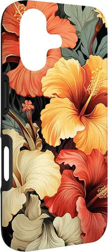 Vista 3 de Hawaiian Tropical Design Yellow Red Hibiscus Plumeria Case for iPhone 17