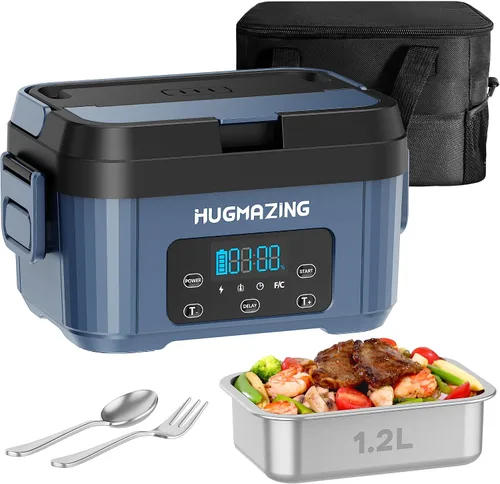 Vista 9 de Hugmazing Fiambrera Eléctrica Inalámbrica para Adultos, Hombres y Mujeres – Calentador de Alimentos Recargable con Autocalentamiento con Contenedor