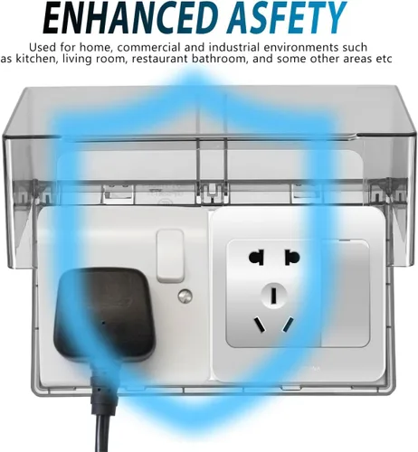 Vista 3 de Cubierta de Enchufe para Exterior Resistente al Agua: Cubierta de Enchufe Eléctrico para Receptáculo al Aire Libre, Resistente al Agua, Tapa
