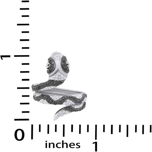 Vista 7 de Jewel Zone US Anillo de compromiso y boda con diamantes naturales en blanco y negro (0,07 quilates)