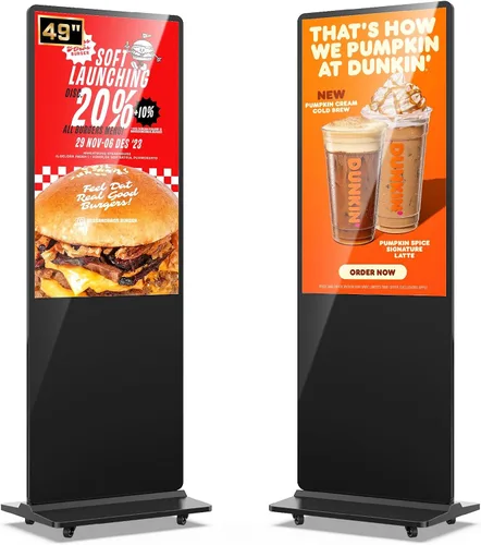 Vista 19 de MWE 32 pulgadas piso interior de pie señalización digital, sistema CMS, quiosco de exhibición de publicidad, pantalla LCD tótem comercial póster
