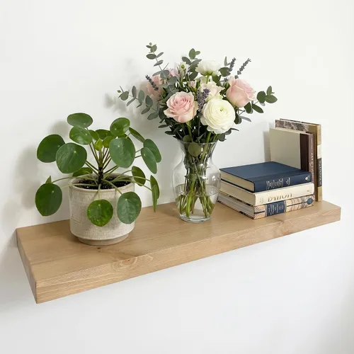 Vista 37 de joelsantiques Estantes flotantes de madera de 24 pulgadas para pared, 24 x Beige