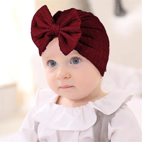 Vista 10 de Gorro de punto para bebé con lazos lindos turbante para envolver el sombrero (MZ6)